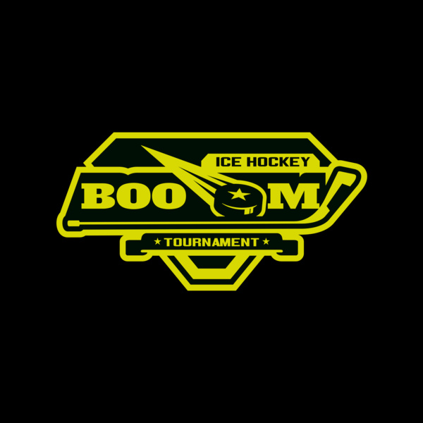 Boom Ice Hockey Tournament logo template Thumbnail